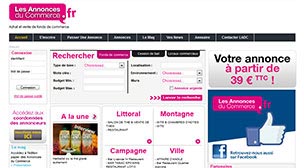 Capture d'écran du site des Annonces du Commerce