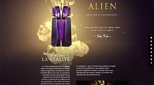 Capture d'écran de la page Thierry Mugler Alien 2014